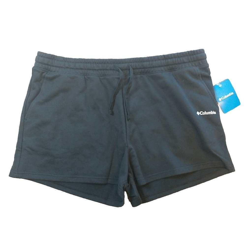 Columbia Trek French Terry Shorts Womens 1X Black AW4631-011 NWT 3 Inch Inseam